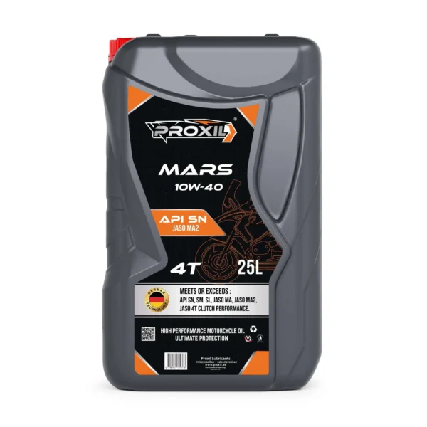 Proxil Mars 4-stroke Motorbike Oil 4T 10W-40 API SN / JASO MA2 (4T) 25 Liter
