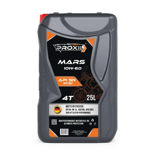 Proxil Mars 4-stroke Motorbike Oil 4T 10W-60 API SN / JASO MA2 (4T) 25 Liter