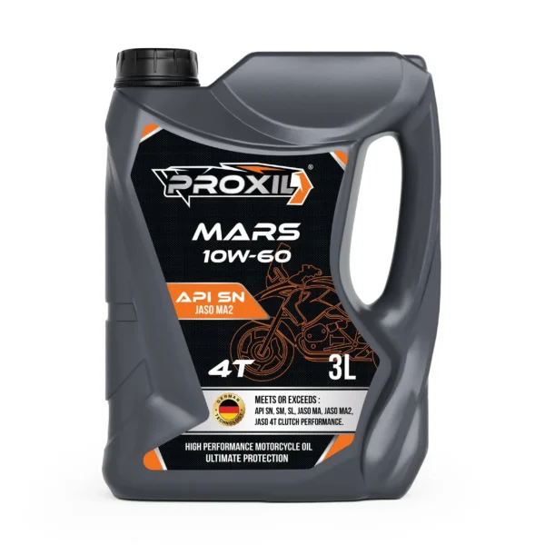 Proxil Mars 4-stroke Motorbike Oil 4T 10W-60 API SN / JASO MA2 (4T) 3 Liter