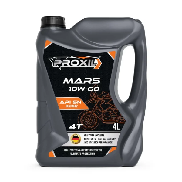 Proxil Mars 4-stroke Motorbike Oil 4T 10W-60 API SN / JASO MA2 (4T) 4 Liter