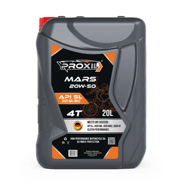 Proxil Mars 4-stroke Motorbike Oil 4T 20W-50 API SL / JASO MA2 (4T) 20 Liter
